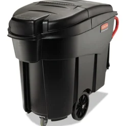Executive Series Mega Brute 120 Gallon Plastic Rectangular Mobile Container - Black Trash & Waste Bins