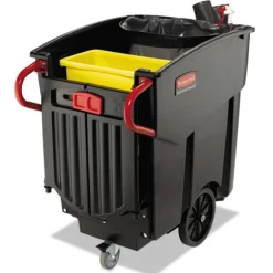 Executive Series Mega Brute 120 Gallon Plastic Rectangular Mobile Container - Black Trash & Waste Bins