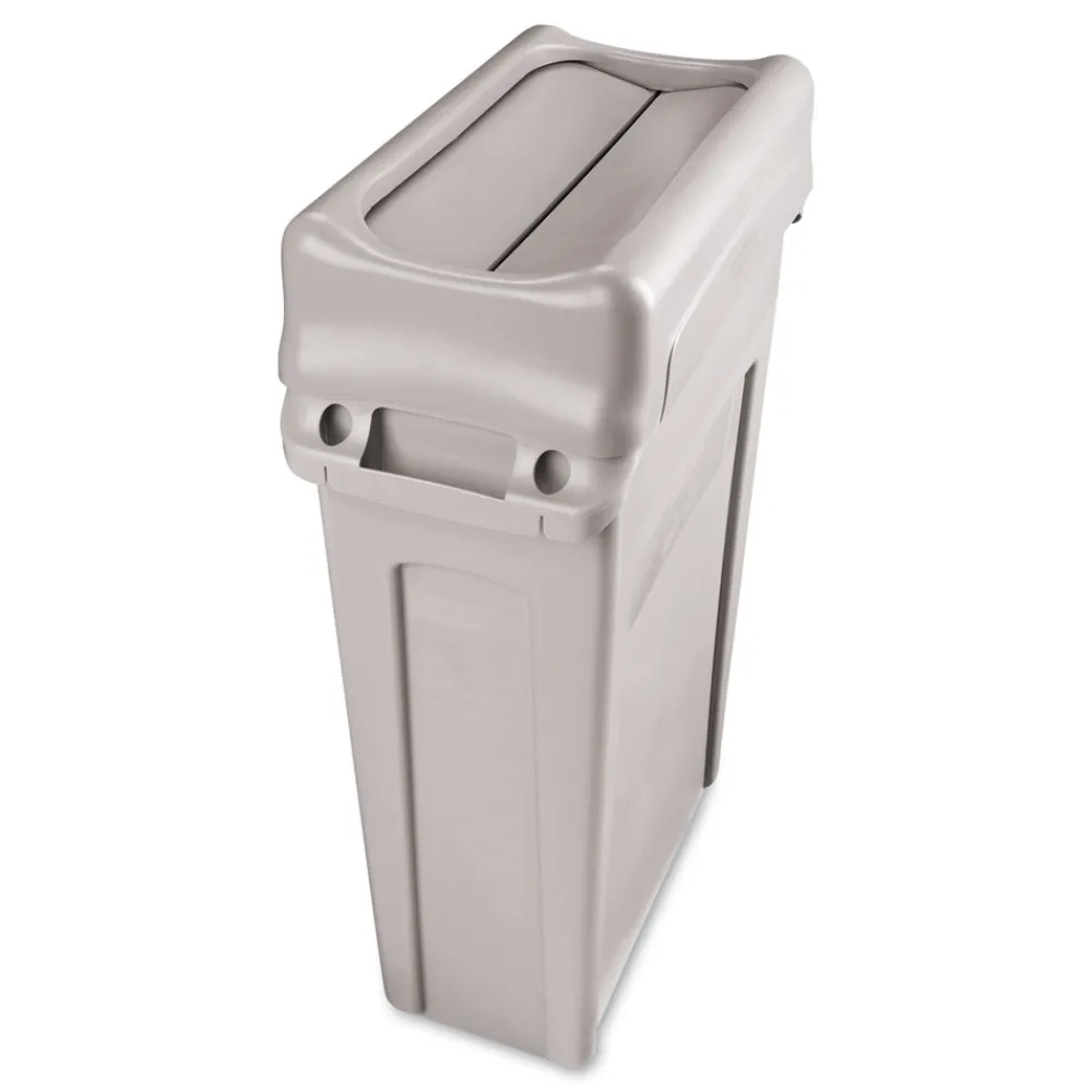 Online FG267360GRAY Slim Jim 11.38 in. x 20.5 in. x 5 in. Swing Lid - Gray Trash & Waste Bins