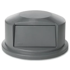 Online FG264788GRAY 24.81 in. Diameter x 12.63 in. Round BRUTE Dome Top Receptacle Push Door for 44 Gallon Containers - Gray Trash & Waste Bins