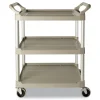 Outlet FG342488OWHT 200 lbs. Capacity 3 Shelf Service Cart - Off White Utility Carts