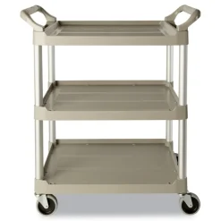 Outlet FG342488OWHT 200 lbs. Capacity 3 Shelf Service Cart - Off White Utility Carts