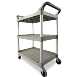 Outlet FG342488OWHT 200 lbs. Capacity 3 Shelf Service Cart - Off White Utility Carts