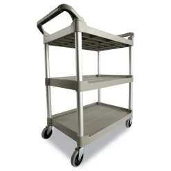 Outlet FG342488OWHT 200 lbs. Capacity 3 Shelf Service Cart - Off White Utility Carts