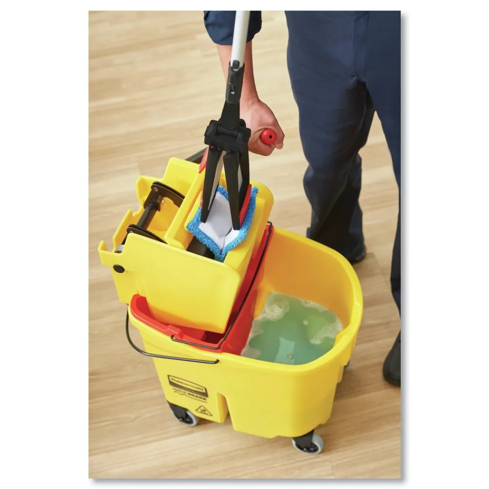 Discount FG618688YEL 44 qt. WaveBrake 2.0 Side-Press Plastic Bucket/Wringer Combos - Yellow Cleaning & Janitorial Supplies