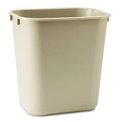 Outlet 3.5-Gallon Rectangular Deskside Wastebasket - Beige Trash & Waste Bins
