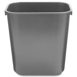 New 3.5-Gallon Rectangular Deskside Wastebasket - Black Trash & Waste Bins