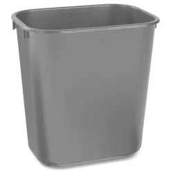 New 3.5-Gallon Rectangular Deskside Wastebasket - Black Trash & Waste Bins