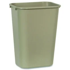 10.25-Gallon Rectangular Deskside Wastebasket - Beige Trash & Waste Bins