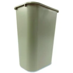 10.25-Gallon Rectangular Deskside Wastebasket - Beige Trash & Waste Bins