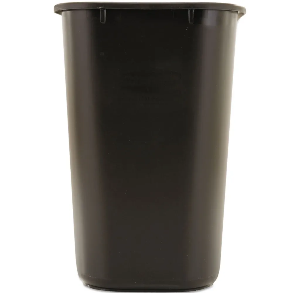 New 7-Gallon Rectangular Deskside Wastebasket - Black Trash & Waste Bins