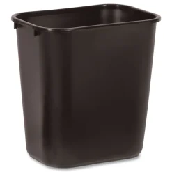 New 7-Gallon Rectangular Deskside Wastebasket - Black Trash & Waste Bins