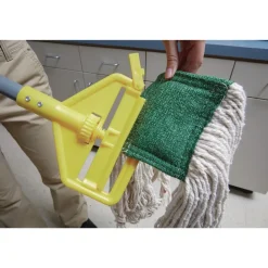 New Invader Fiberglass Side-Gate 1 in. Diameter x 60 in. Wet-Mop Handle - Gray/Yellow Cleaning & Janitorial Supplies