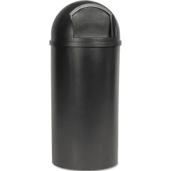 Marshal 15-Gallon Plastic Round Classic Container - Brown Trash & Waste Bins