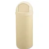 New Marshal 25-Gallon Plastic Round Classic Container - Beige Trash & Waste Bins