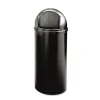 Online Marshal 25-Gallon Plastic Round Classic Container - Black Trash & Waste Bins