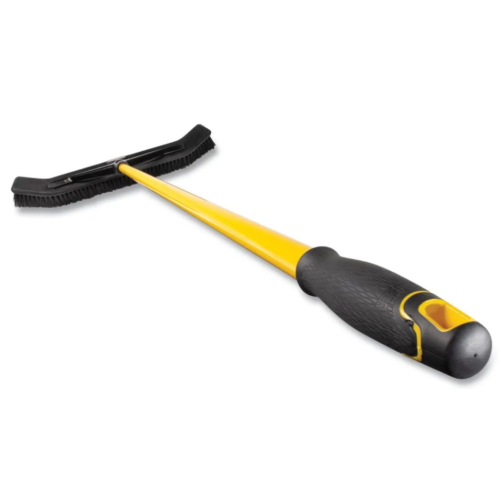 Discount Maximizer 24 in. Polypropylene Bristles Push-to-Center Broom - Yellow/Black Cleaning & Janitorial Supplies