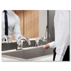 New One Shot 11 in. x 14 in. x 3.5 in. Touch Free Foam Soap Dispenser - Chrome (4/Carton) Paper & Dispensers
