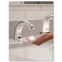 Outlet One Shot 1.9 in. x 5.5 in. x 4 in. Touch Free Foam Soap Dispenser - Polished Chrome Cleaning & Janitorial Supplies