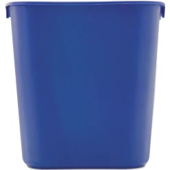 Clearance 13.63-Quart Rectangular Deskside Recycling Container - Small, Blue Trash & Waste Bins