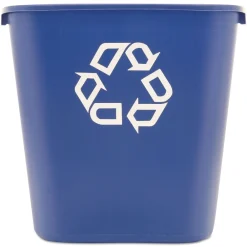Clearance 28.13-Quart Rectangular Deskside Recycling Container - Medium, Blue Trash & Waste Bins