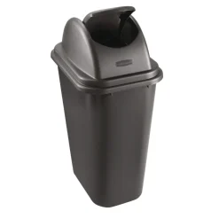 Sale Rectangular Free-Swinging Plastic Lids - Black Trash & Waste Bins