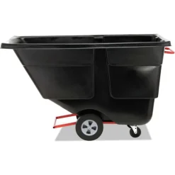 Rotomolded Plastic Rectangular 850 lbs. Capacity Tilt Truck - Black Trash & Waste Bins
