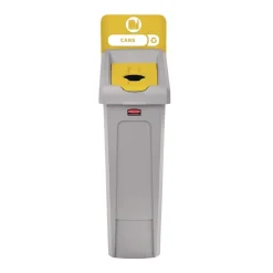 New Slim Jim Recycling Station Kit 1-Stream Bottles and Cans 23 gal Plastic Yellow/Gray Trash & Waste Bins