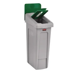 Online Slim Jim Recycling Station Kit 1-Stream Paper 23 gal Plastic Green/Gray Trash & Waste Bins