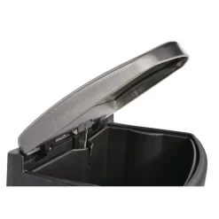 Online Slim Jim 13-Gallon Front Step Style Stainless Steel Step-On Container - Black Trash & Waste Bins