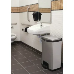 Online Slim Jim 13-Gallon Front Step Style Stainless Steel Step-On Container - Black Trash & Waste Bins