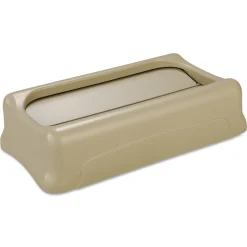 Hot Slim Jim 11.38 in. x 20.5 in. x 5 in. Swing Lid - Beige Trash & Waste Bins