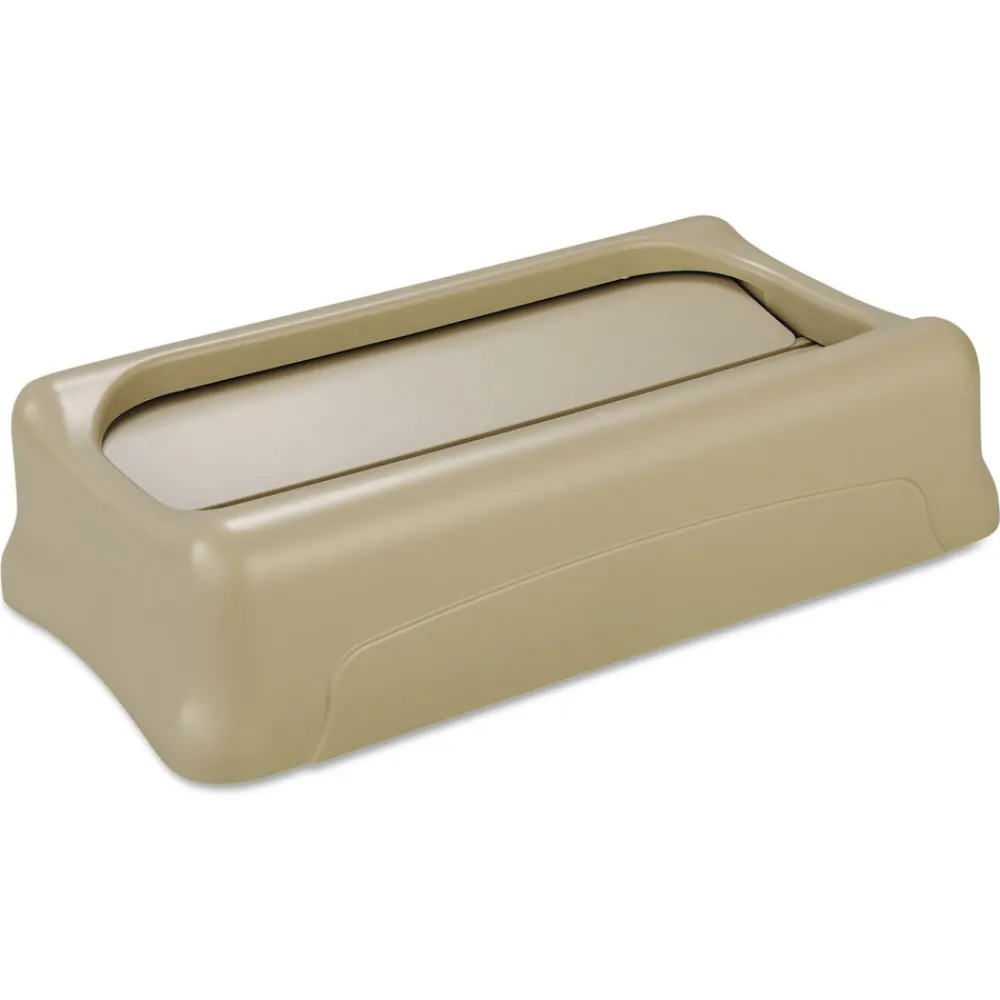 Hot Slim Jim 11.38 in. x 20.5 in. x 5 in. Swing Lid - Beige Trash & Waste Bins
