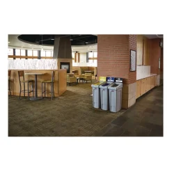 New Slim Jim Recycling Station Kit 1-Stream Mixed Recycling 23 gal Plastic Gray/Blue Trash & Waste Bins