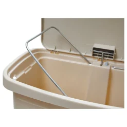 Discount Streamline 8-Gallon Resin Front Step Style Step-On Container - Beige Trash & Waste Bins