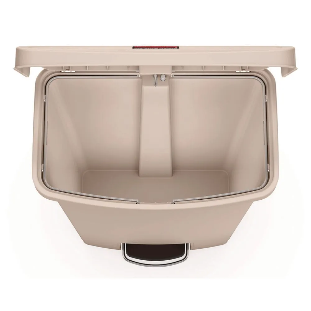 Clearance Streamline 18-Gallon Resin Front Step Style Step-On Container - Beige Trash & Waste Bins