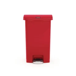 Discount Streamline 13-Gallon Front Step Style Resin Step-On Container - Red Trash & Waste Bins