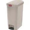 Best Streamline 13-Gallon Resin End Step Style Step-On Container - Beige Trash & Waste Bins