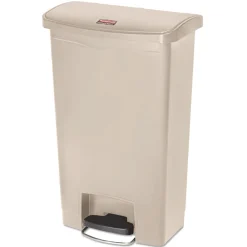 Online Streamline 13-Gallon Resin Front Step Style Step-On Container - Beige Trash & Waste Bins