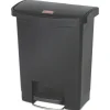 Streamline 8-Gallon Front Step Style Resin Step-On Container - Black Trash & Waste Bins