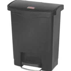 Streamline 8-Gallon Front Step Style Resin Step-On Container - Black Trash & Waste Bins