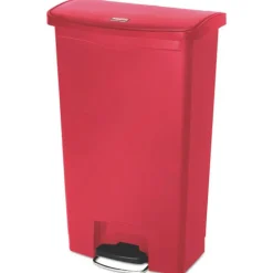 Best Streamline 18-Gallon Front Step Style Resin Step-On Container - Red Trash & Waste Bins