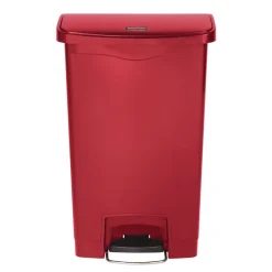 Hot Streamline 8-Gallon Front Step Style Resin Step-On Container - Red Trash & Waste Bins