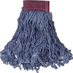 Hot Super Stitch Cotton/Synthetic Blend Mop Head - Large, Blue (6/Carton) Cleaning & Janitorial Supplies