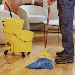 Hot Super Stitch Cotton/Synthetic Blend Mop Head - Large, Blue (6/Carton) Cleaning & Janitorial Supplies