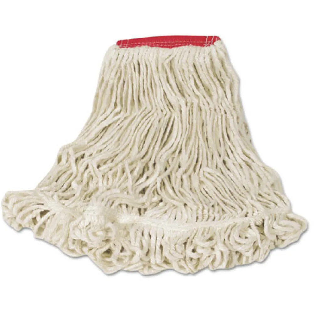 Discount Super Stitch Blend 24 oz. Cotton/Synthetic Wet Mop Head - White/Red (6/Carton) Cleaning & Janitorial Supplies