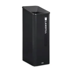 Best Sustain 15 gal Metal/Plastic Decorative Refuse with Recycling Lid - Black Trash & Waste Bins