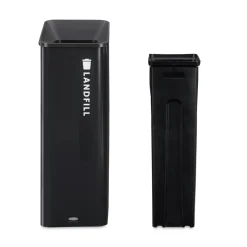 Best Sustain 15 gal Metal/Plastic Decorative Refuse with Recycling Lid - Black Trash & Waste Bins