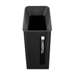 Best Sustain 15 gal Metal/Plastic Decorative Refuse with Recycling Lid - Black Trash & Waste Bins