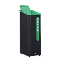 Hot Sustain 15 gal Metal/Plastic Decorative Refuse with Recycling Lid - Black/Green Trash & Waste Bins